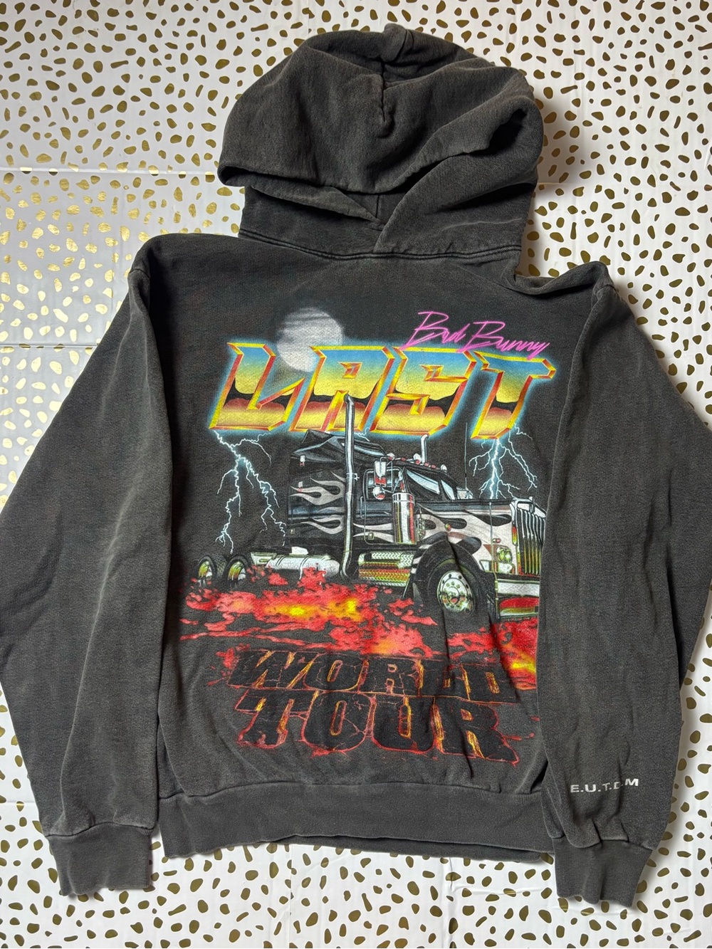 Bad Bunny 'Last World Tour' Black Graphic Hoodie